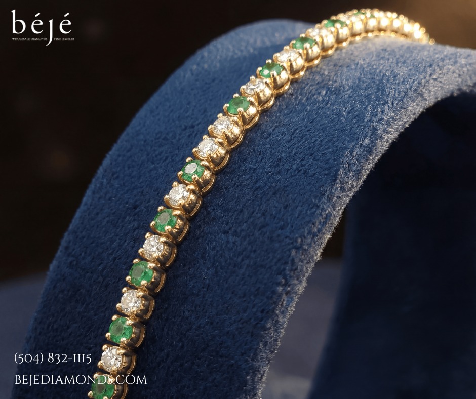 The Emeralds and Diamonds Bracelet in Perfect Harmony - jewelry stores in metairie - beje diamonds