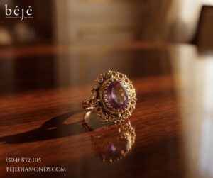 Old World Glamour in Gold and Amethyst - jewelry store in metairie - beje diamonds