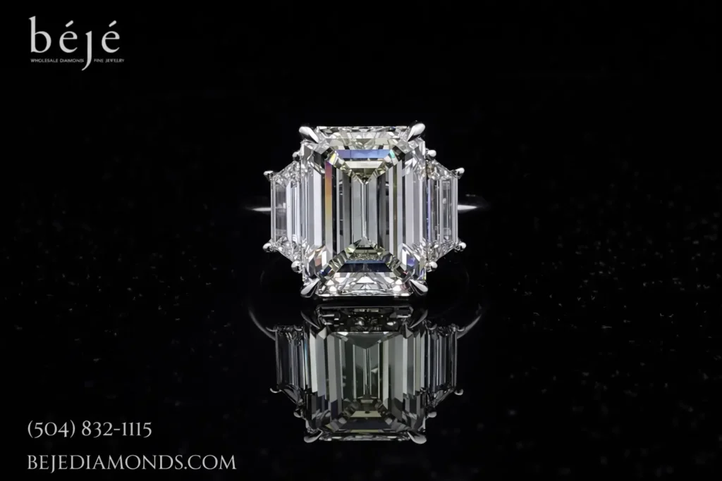 Pure Diamond Sophistication in a Three Stone Ring - jewelry store in metairie - beje diamonds