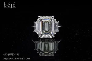 Pure Diamond Sophistication in a Three Stone Ring - jewelry store in metairie - beje diamonds