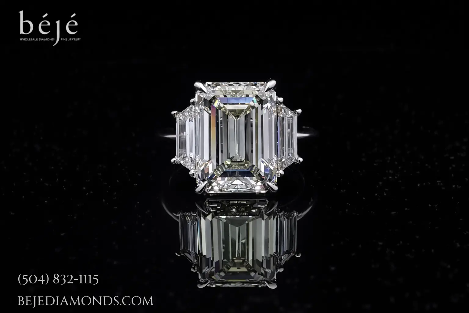 Pure Diamond Sophistication in a Three Stone Ring - jewelry store in metairie - beje diamonds