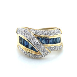 Diamond and Sapphire Ring in 18KYG