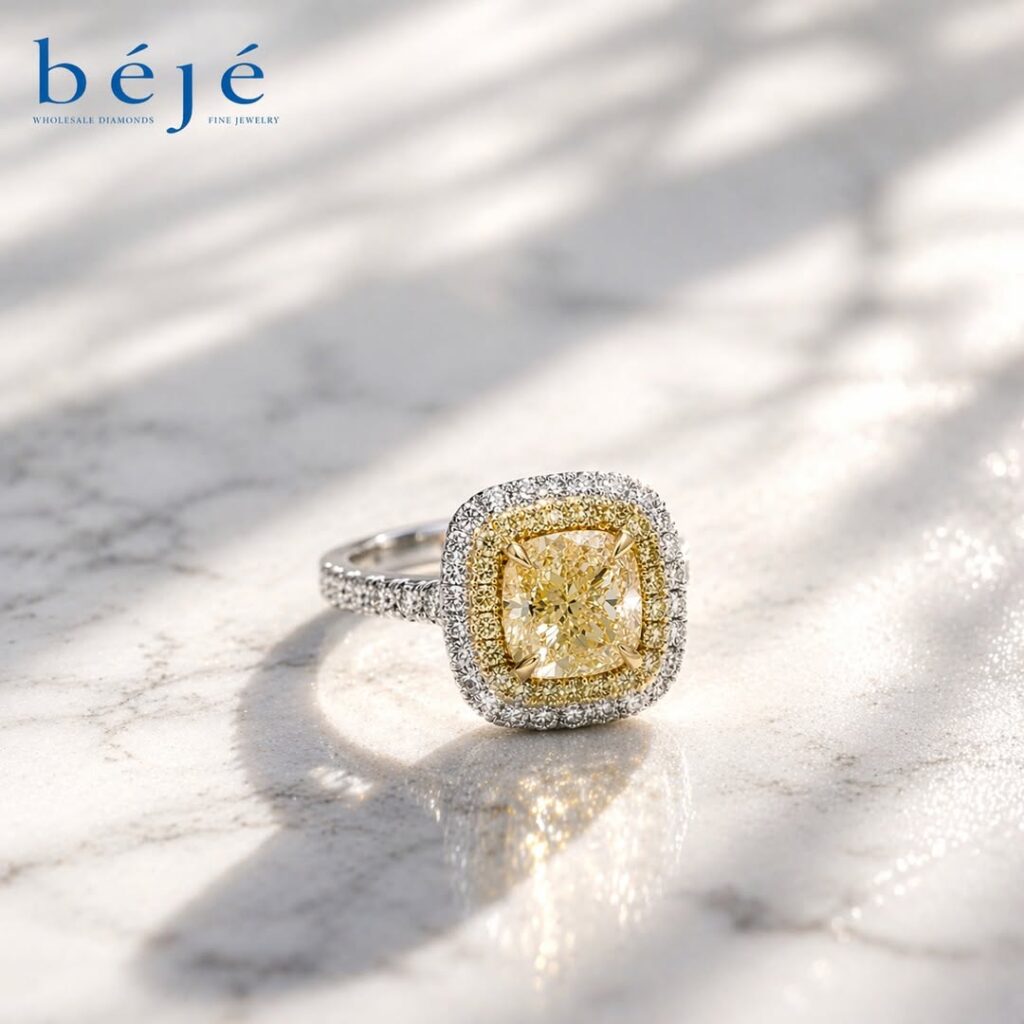 This Rare Yellow Diamond Ring Captures Every Ray of Light - jewelry store in metairie - beje diamonds