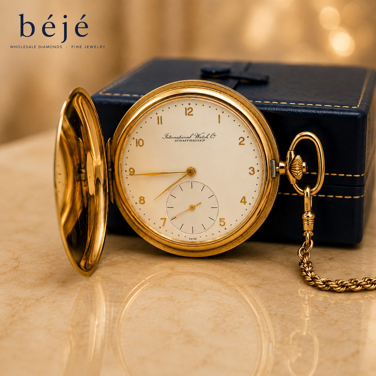 A Classic Treasure The IWC Schaffhausen Gold Pocket Watch - jewelry store in metairie - beje diamonds